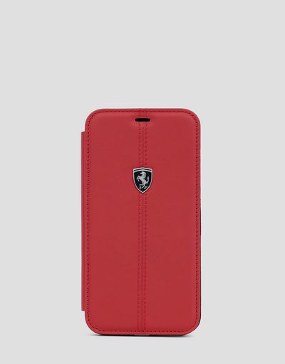 Funda de piel tipo cartera de color rojo para iPhone XS Max