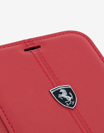 Scuderia Ferrari Online Store - Red leather flip case for iPhone 8 - Smartphone Accessories
