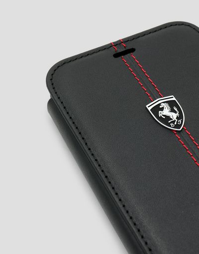 Scuderia Ferrari Online Store - Black leather wallet case for the iPhone XR - Smartphone Accessories