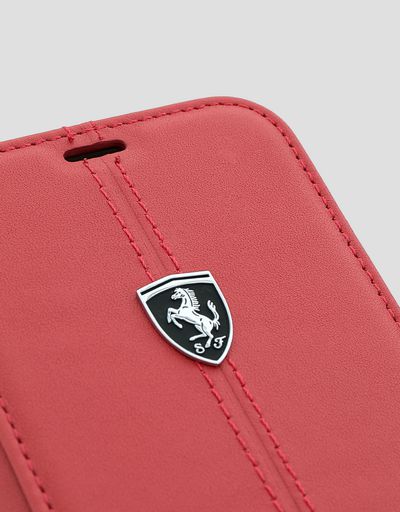 Scuderia Ferrari Online Store - Red leather wallet case for the iPhone X and XS - Smartphone Accessories