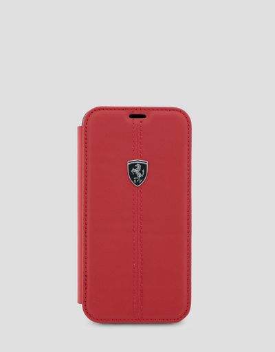 Funda de piel tipo cartera de color rojo para iPhone X y XS