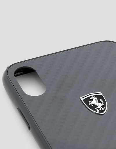 Scuderia Ferrari Online Store - Genuine black carbon fibre cover for iPhone XS Max - Smartphone Accessories
