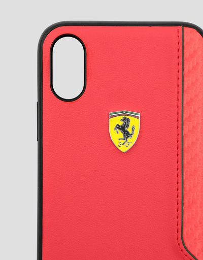 Scuderia Ferrari Online Store - Rigid case in red soft-touch rubber for the iPhone X and XS - Smartphone Accessories