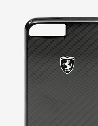 Scuderia Ferrari Online Store - Black rigid carbon fiber case for the iPhone 8 Plus - Smartphone Accessories