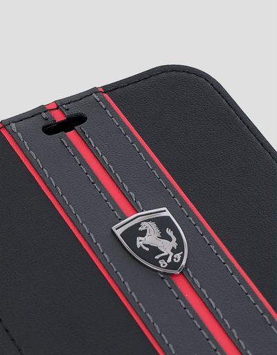 Scuderia Ferrari Online Store - Black wallet case with contrasting insert for the iPhone XR - Smartphone Accessories