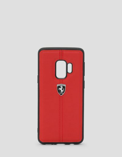 Funda rígida de piel de color rojo para Samsung Galaxy S9
