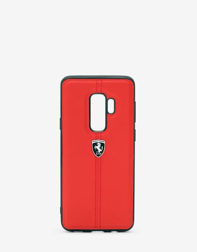 Funda rígida de piel de color rojo para Samsung Galaxy S9 Plus