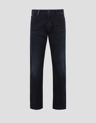 Scuderia Ferrari Online Store - Jean 5 poches avec imprimé flèche pour homme - Pantalons 5 poches