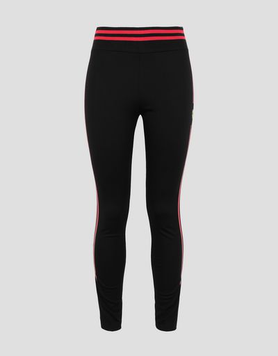 Scuderia Ferrari Online Store - Women's Scuderia Ferrari leggings with contrasting double stripes - Tights & Yoga Pants