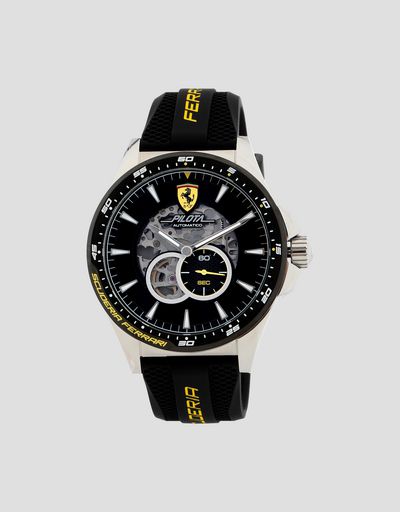 ブラック Pilotaオートマチックウォッチ イエローディテール