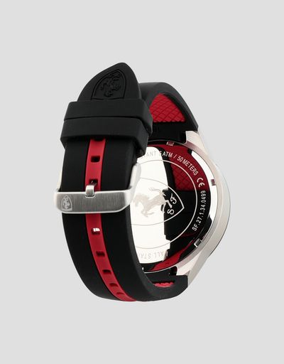 Scuderia Ferrari Online Store - Orologio Red Rev T con quadrante rosso e cinturino nero - Quartz Multifunctional Watch