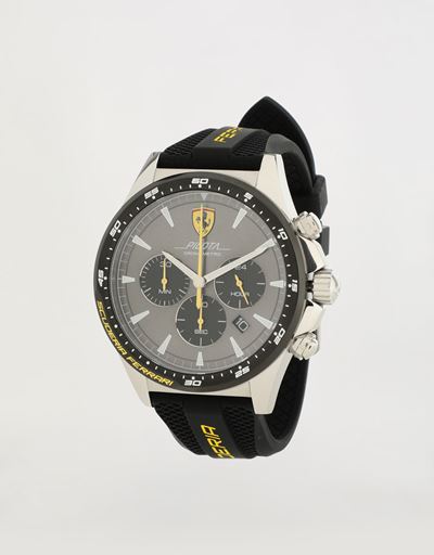 Pilotaクロノグラフウォッチ ブラックシリコンストラップ