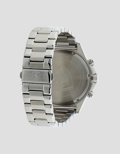 Scuderia Ferrari Online Store - Steel Pilota chronograph watch with blue dial - Chrono Watches