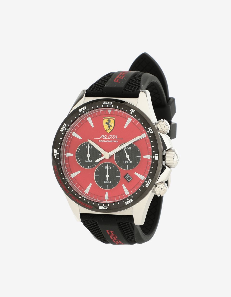 Ferrari Chronograph Pilota watch with red dial Man Scuderia Ferrari