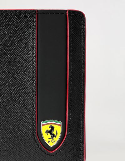 Scuderia Ferrari Online Store - EVO horizontal wallet in Saffiano leather with coin pocket - Horizontal with coin Wallets