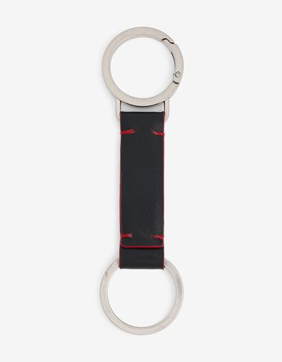 Scuderia Ferrari Online Store - EVO Saffiano keychain with enameled Shield - Keyholders