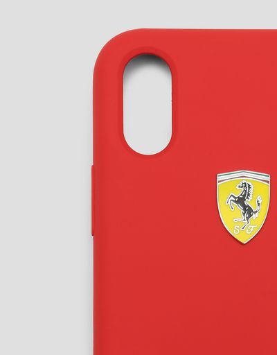 Scuderia Ferrari Online Store - Cover rigida rossa in silicone per iPhone X e XS - Accessori Smartphone