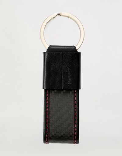 Scuderia Ferrari Online Store - EVO keyring in leather and carbon fibre - Keyholders