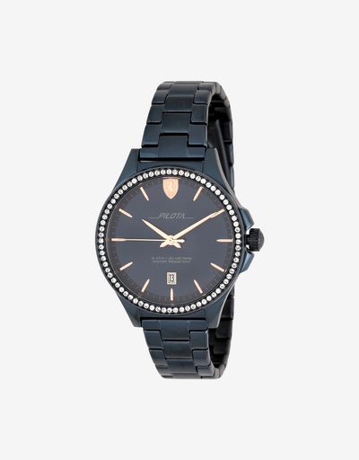 Reloj Pilota de mujer azul con cristales
