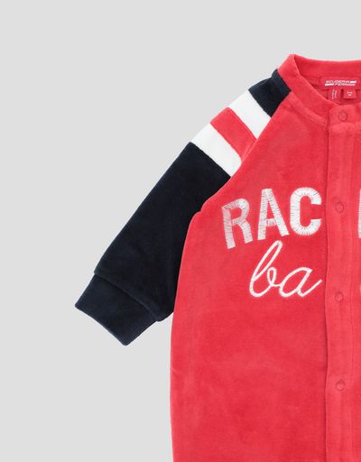Scuderia Ferrari Online Store - Infant's chenille all-in-one with RACING BABY print - Jumpsuits