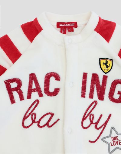Scuderia Ferrari Online Store - Infant's chenille all-in-one with RACING BABY print - Jumpsuits