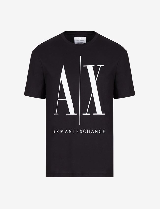 Armani Exchange T-Shirt Con Logo Nero Cotone