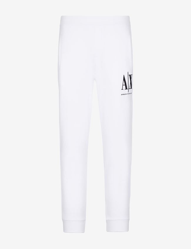 Armani Exchange Pantalone Da Jogging Bianco Cotone