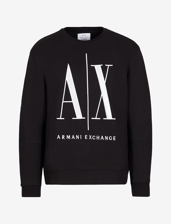 Armani Exchange Felpa Nero Cotone