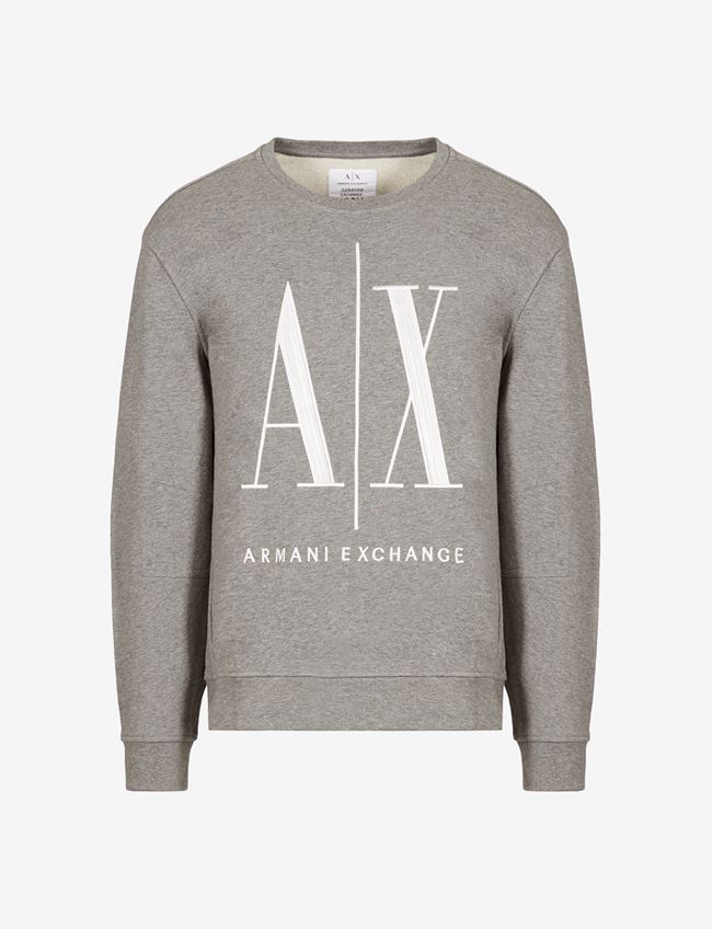 Armani Exchange Felpa Grigio Cotone