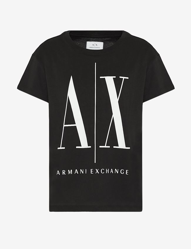 Armani Exchange T-Shirt Con Logo Nero Cotone