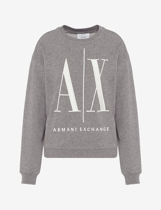 Armani Exchange Felpa Grigio Cotone
