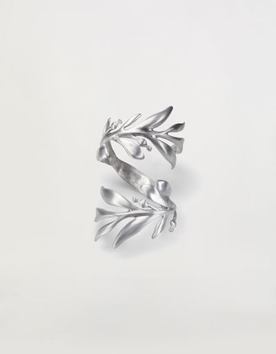 Pulsera de aluminio en forma de laurel fabricada en Italia