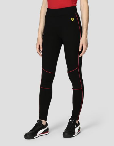 Leggings donna in Punto Milano con piping a contrasto