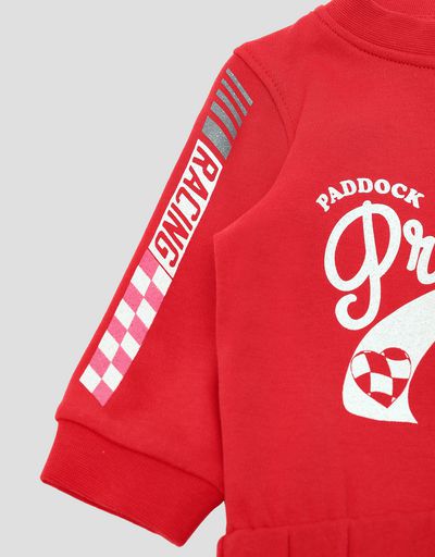 Scuderia Ferrari Online Store - Infant girl's all-in-one in interlock with PADDOCK PRINCESS print - Jumpsuits