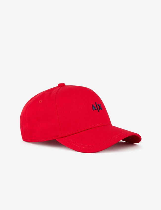 Armani Exchange Cappello Rosso Cotone, Poliestere