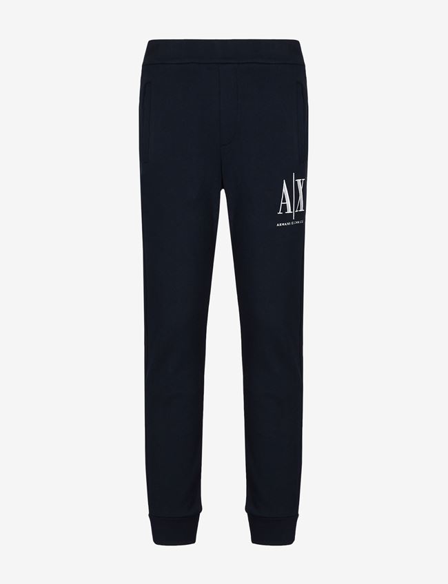 Armani Exchange Pantaloni In Felpa Blu Navy Cotone