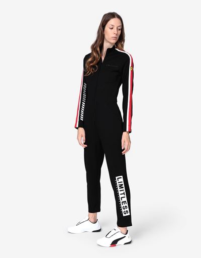 Women's jumpsuit in Milano rib with LIMITLESS print