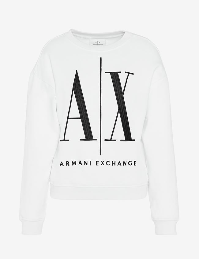 Armani Exchange Felpa Bianco Cotone