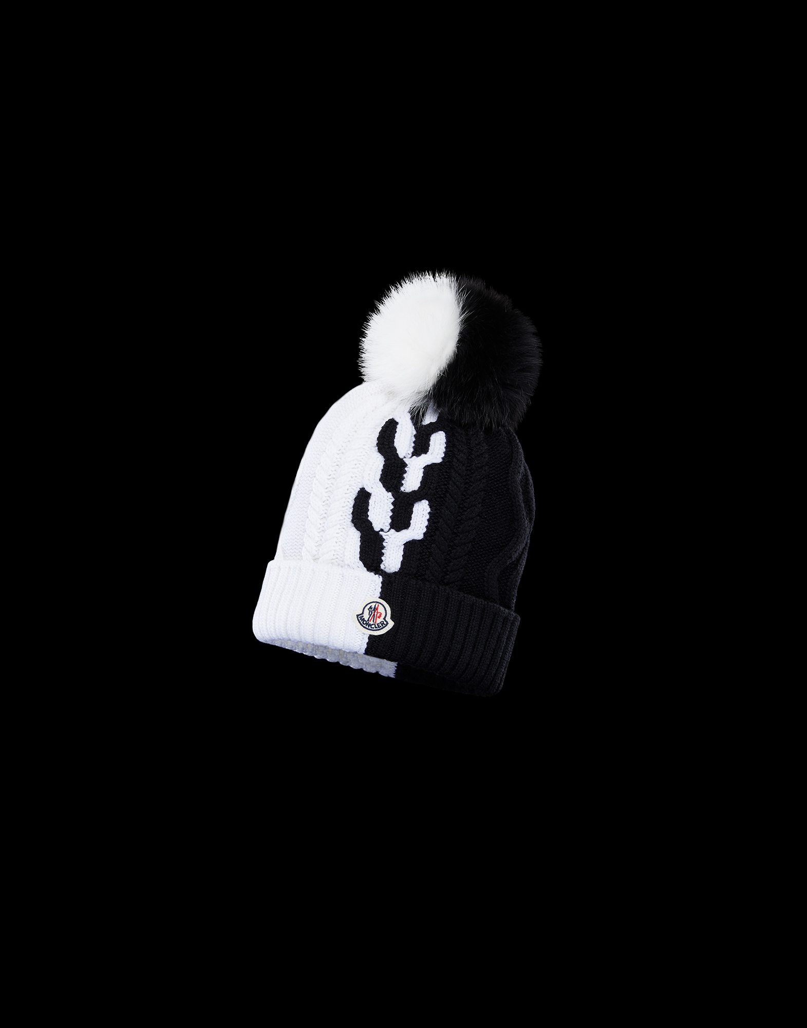 moncler black beanie hat