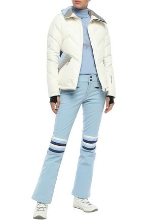 Perfect Moment Quilted Striped Shell Bootcut Ski Pants In Sky Blue