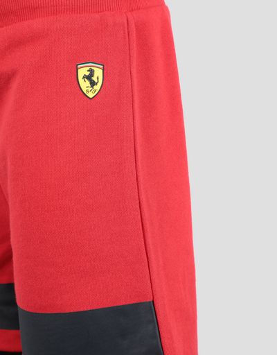 Scuderia Ferrari Online Store - Jungen-Shorts aus Baumwollsweatstoff mit Einsätzen - Shorts