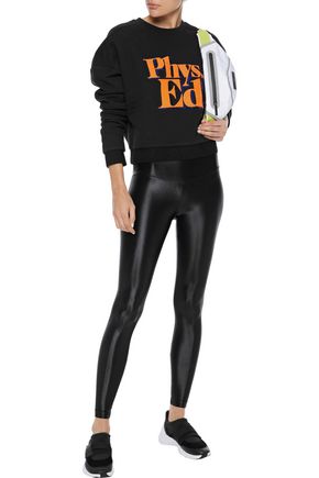 P.E NATION P.E NATION WOMAN THE FEATURE SEQUIN-EMBELLISHED FRENCH COTTON-BLEND TERRY SWEATSHIRT BLACK,3074457345621288193