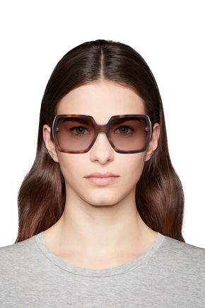 Click to view more detailed imagery on our partner's website Saint Laurent Square-Frame Tortoiseshell Acetate Sunglasses In Brown