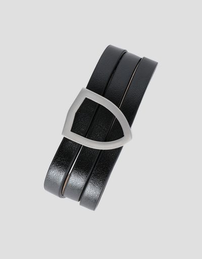 Pulsera de mujer de piel y bronce de fabricación italiana