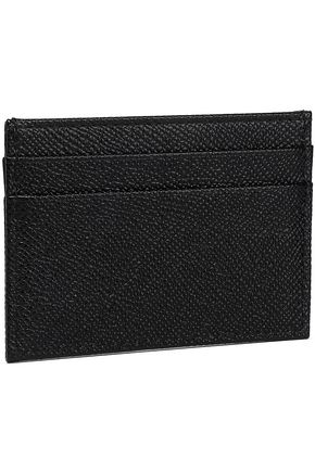 Dolce & Gabbana Woman Appliquéd Textured-leather Cardholder Black