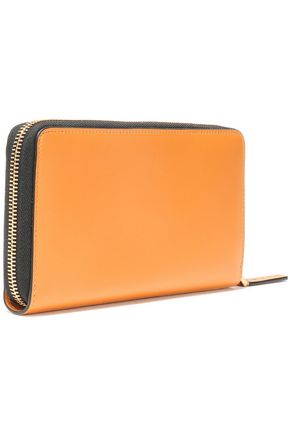 Marni Leather Continental Wallet In Orange