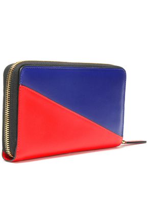 Marni Two-tone Leather Continental Wallet In Red