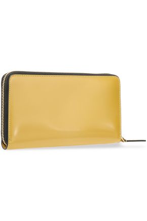 Marni Glossed-leather Continental Wallet In Marigold