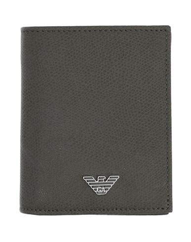 Emporio Armani Man Wallet Grey Size - Bovine Leather, Calfskin, Polyurethane In Black