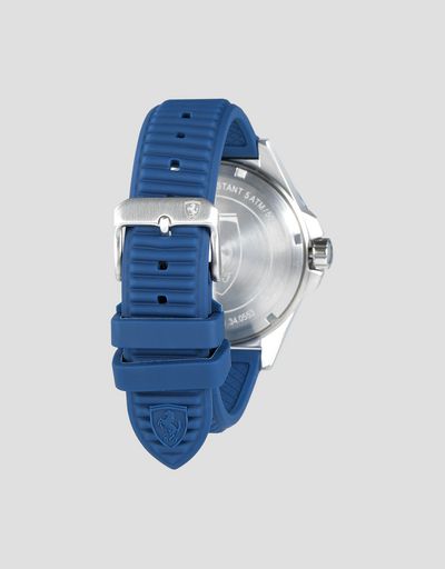 Scuderia Ferrari Online Store - Pilota Chronograph watch with blue silicone strap - Chrono Watches